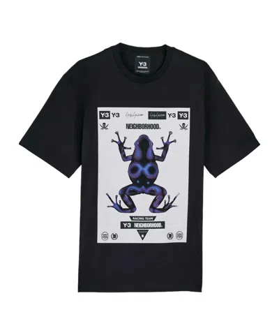 Y-3 X Neighborhood Graphic Printed Crewneck T-shirt In Black