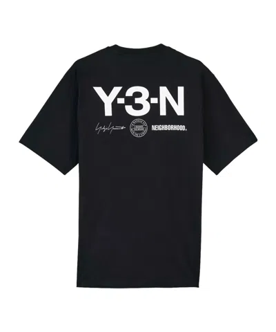 Y-3 X Neighborhood Graphic Printed Crewneck T-shirt In Black