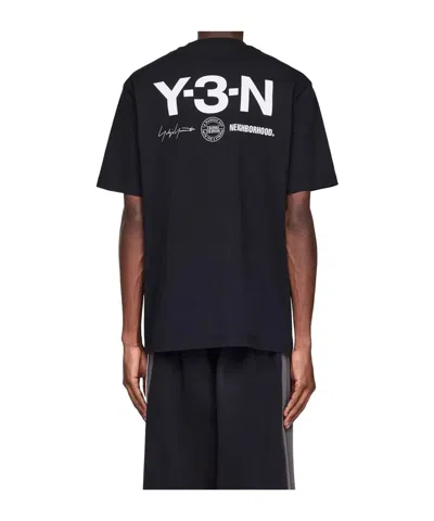 Y-3 X Neighborhood Graphic Printed Crewneck T-shirt In Black