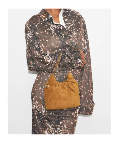 Tory Burch Fleming Mini Hobo Bag In Brown