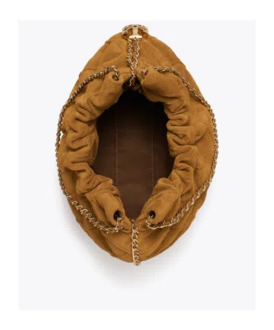 Tory Burch Fleming Mini Hobo Bag In Brown