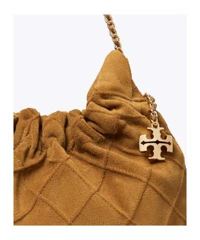 Tory Burch Fleming Mini Hobo Bag In Brown