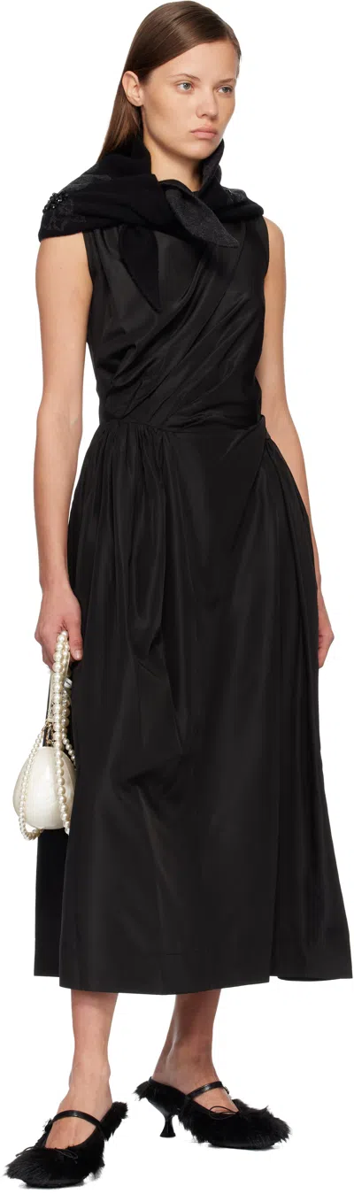 Simone Rocha Black Graphic Logo Knit Neckerchief Scarf