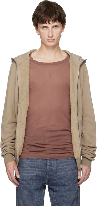 Rick Owens Drkshdw Taupe Concordians Zip-up Hoodie In Brown