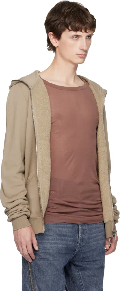 Rick Owens Drkshdw Taupe Concordians Zip-up Hoodie In Brown