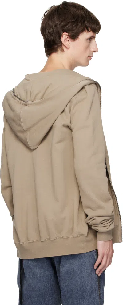 Rick Owens Drkshdw Taupe Concordians Zip-up Hoodie In Brown