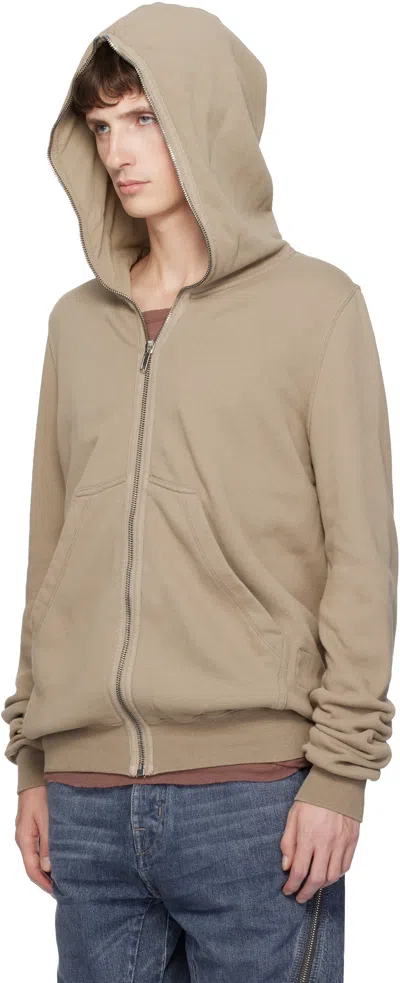 Rick Owens Drkshdw Taupe Concordians Zip-up Hoodie In Brown