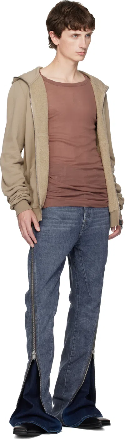 Rick Owens Drkshdw Taupe Concordians Zip-up Hoodie In Brown