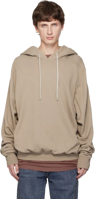 Rick Owens Drkshdw Taupe Concordians Oversized Hoodie In Brown
