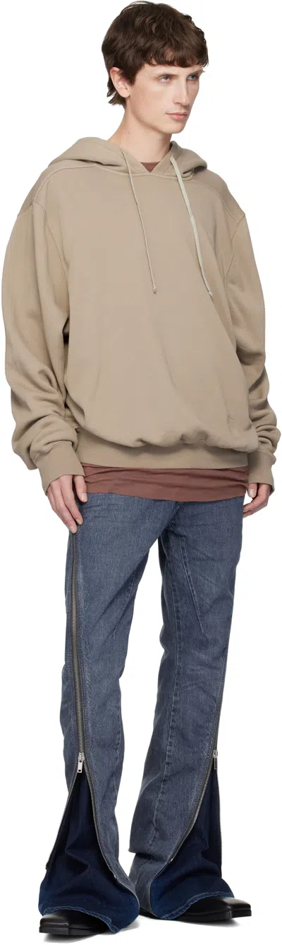 Rick Owens Drkshdw Taupe Concordians Oversized Hoodie In Brown