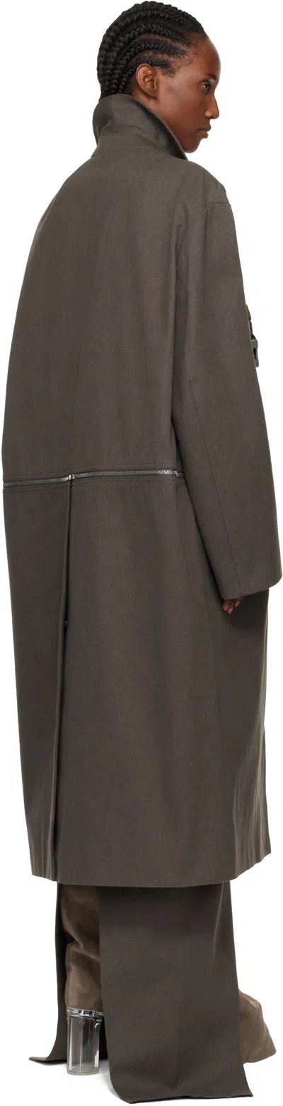 Rick Owens Gray Concordians Runway Blixa Jumbo Mac Coat In Multi