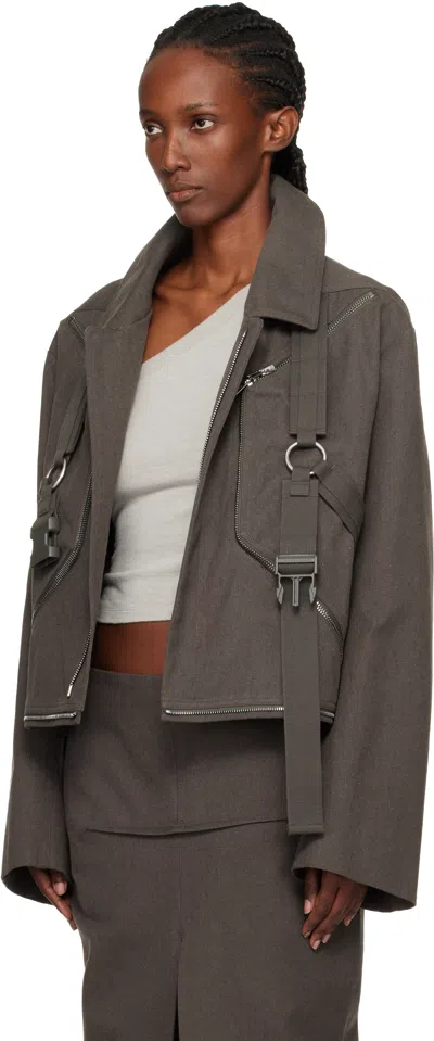 Rick Owens Gray Concordians Runway Blixa Jumbo Mac Coat In Multi