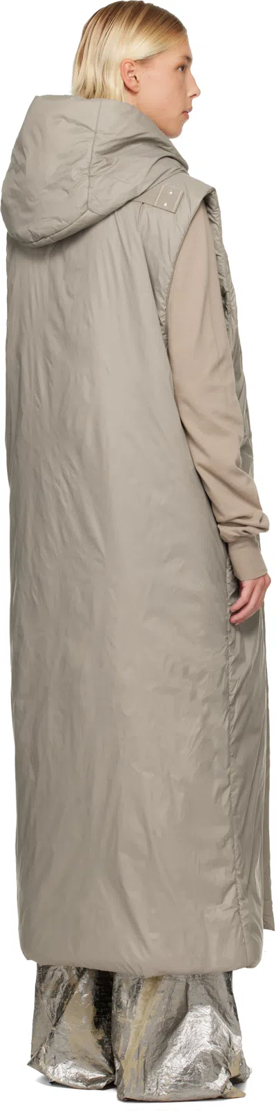 Rick Owens Drkshdw Taupe Concordians Hooded Liner Coat In Multi