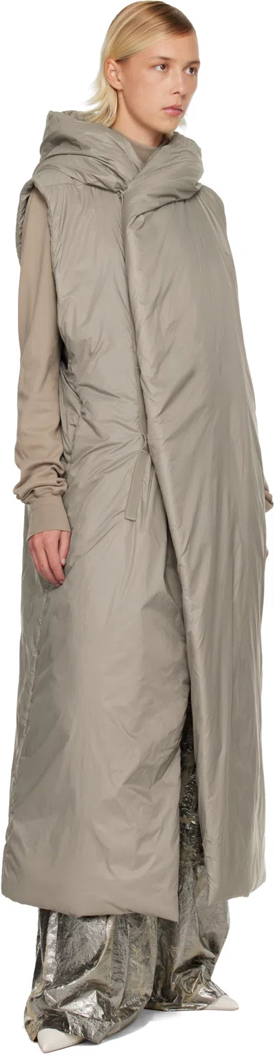 Rick Owens Drkshdw Taupe Concordians Hooded Liner Coat In Multi