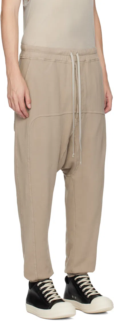 Rick Owens Drkshdw Taupe Concordians Drawstring Sweatpants In Brown