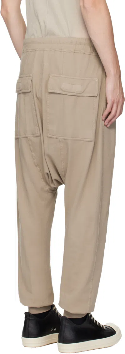 Rick Owens Drkshdw Taupe Concordians Drawstring Sweatpants In Brown