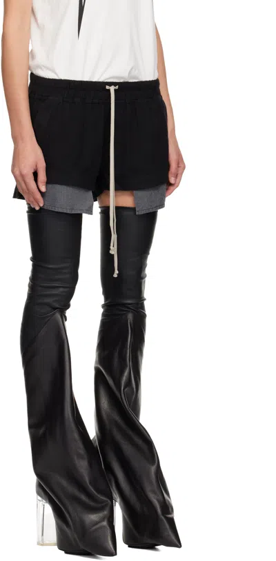 Rick Owens Drkshdw Black Concordians Fog Boxers Shorts In Black