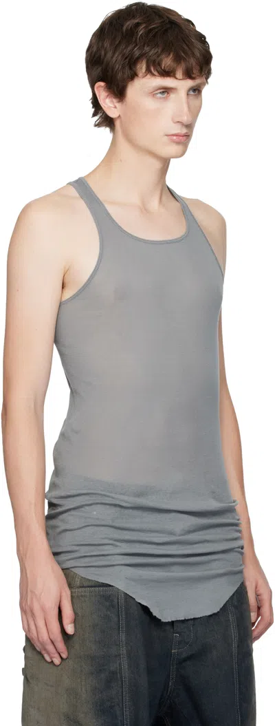 Rick Owens Gray Concordians Basic Rib Tank Top In Gray