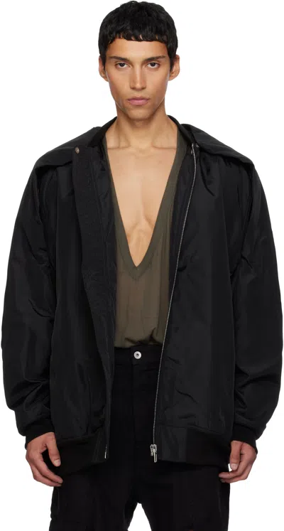 Rick Owens Drkshdw Black Concordians Convertible Jumbo Peter Flight Bomber Jacket In Black