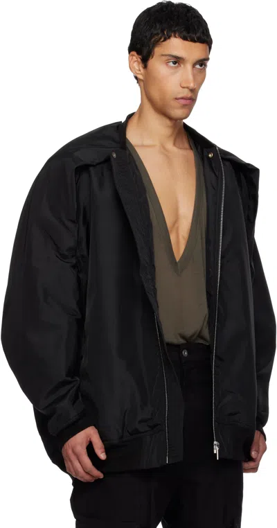 Rick Owens Drkshdw Black Concordians Convertible Jumbo Peter Flight Bomber Jacket In Black
