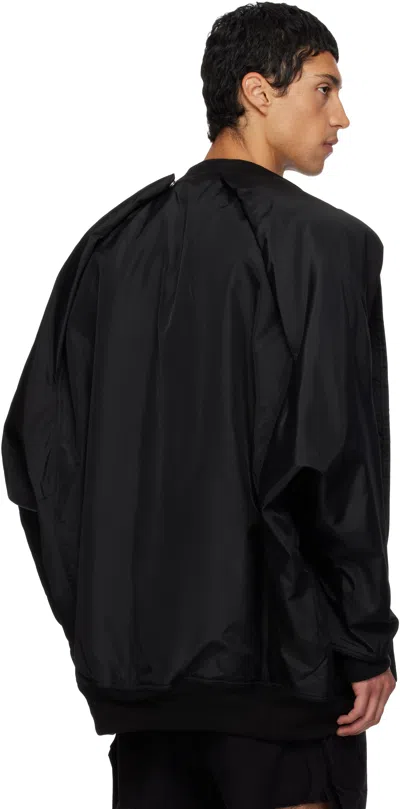 Rick Owens Drkshdw Black Concordians Convertible Jumbo Peter Flight Bomber Jacket In Black
