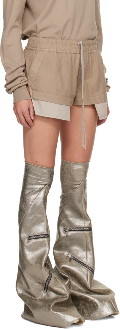 Rick Owens Drkshdw Taupe Concordians Fog Boxers Shorts In Brown