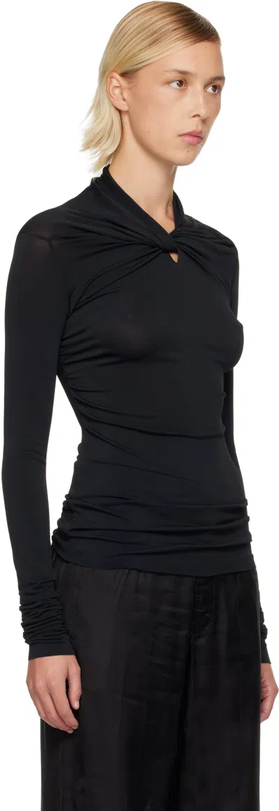 Rick Owens Black Concordians Kairo Ls T-shirt In Black