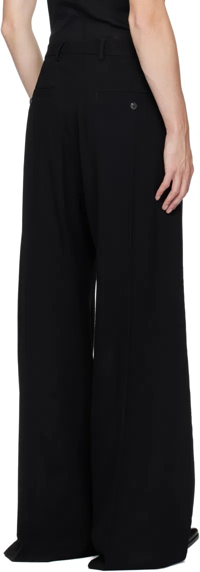 Rick Owens Black Concordians Tailored Wide Belas Trousers In Black