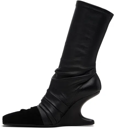 Rick Owens Black Concordians Cantilever 8 Sock Boots In Black