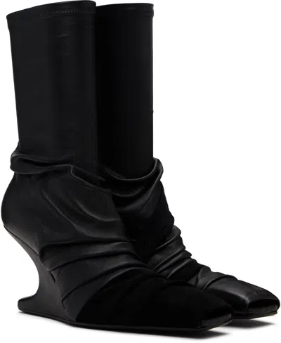 Rick Owens Black Concordians Cantilever 8 Sock Boots In Black