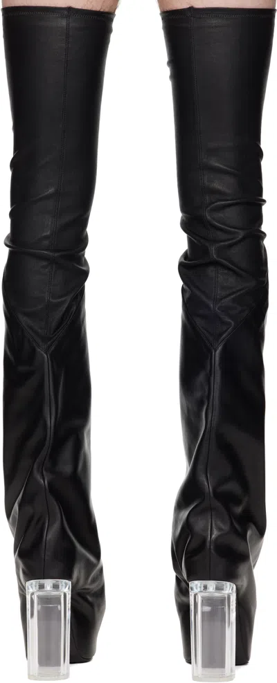 Rick Owens Black Concordians Taco Kiss Boots In Black