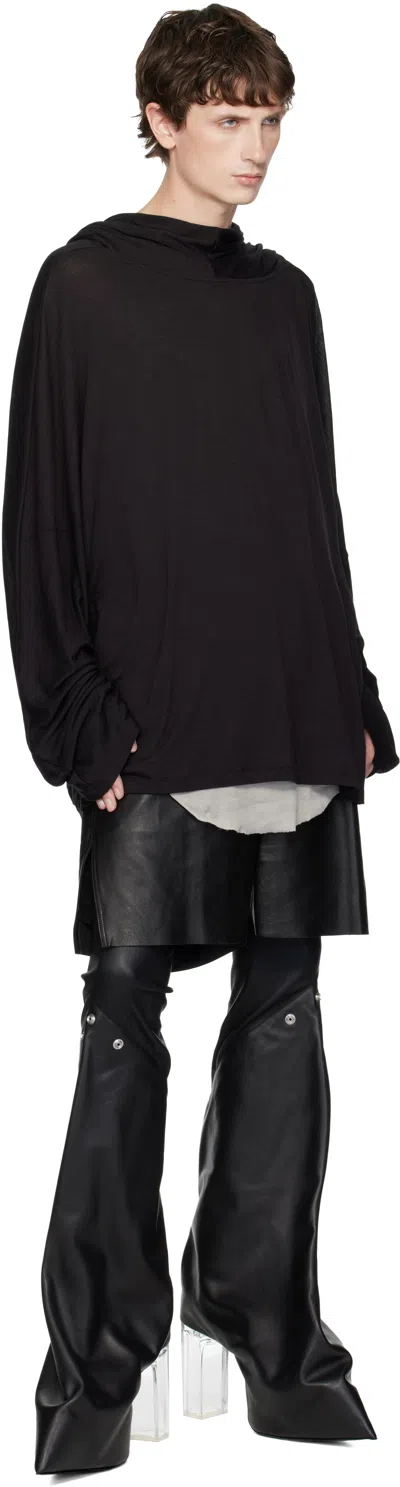 Rick Owens Black Concordians Taco Kiss Boots In Black