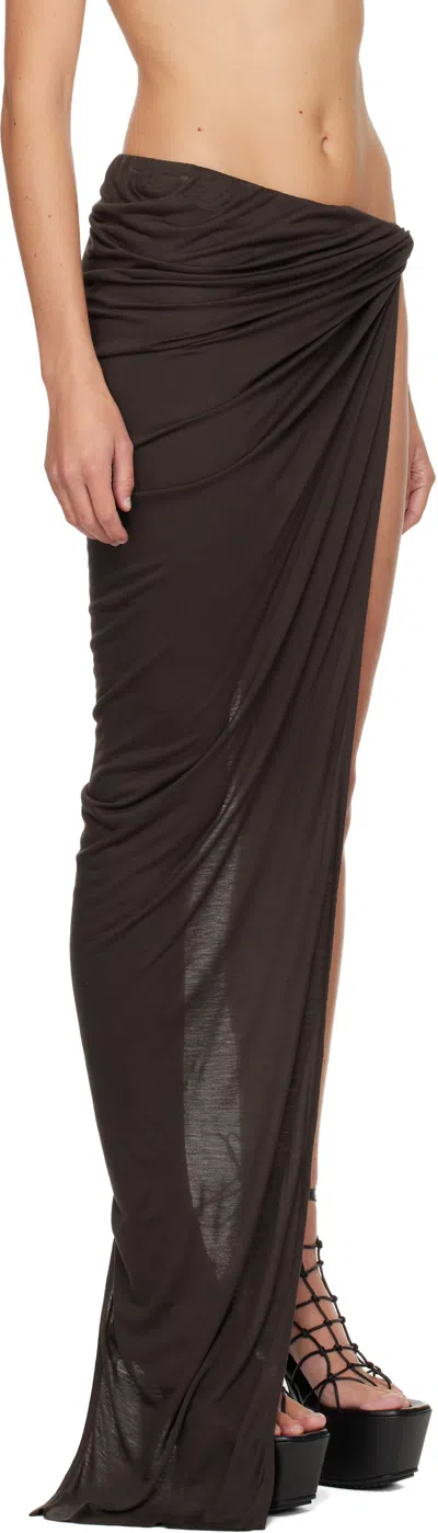 Rick Owens Brown Concordians Hydra Maxi Skirt In Brown