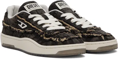 Diesel Casual Low-top Sneakers Frayed Detail In Green