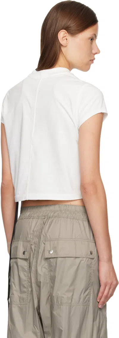 Rick Owens Drkshdw Off-white Concordians Cropped Small Level T-shirt In White