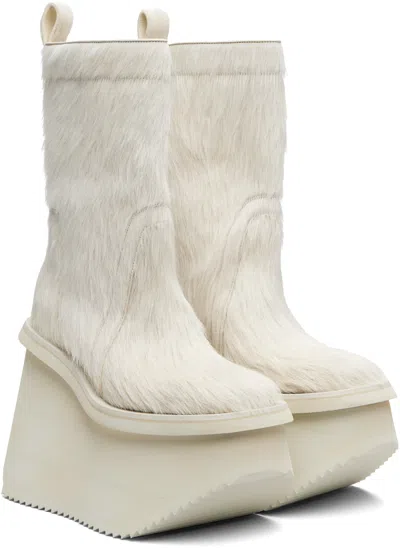 Rick Owens Off-white Concordians Factory Boots In Pattern