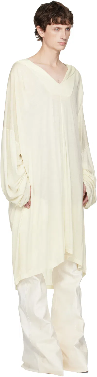 Rick Owens Off-white Concordians Ls Kaftan Knee Jacket In Neutral