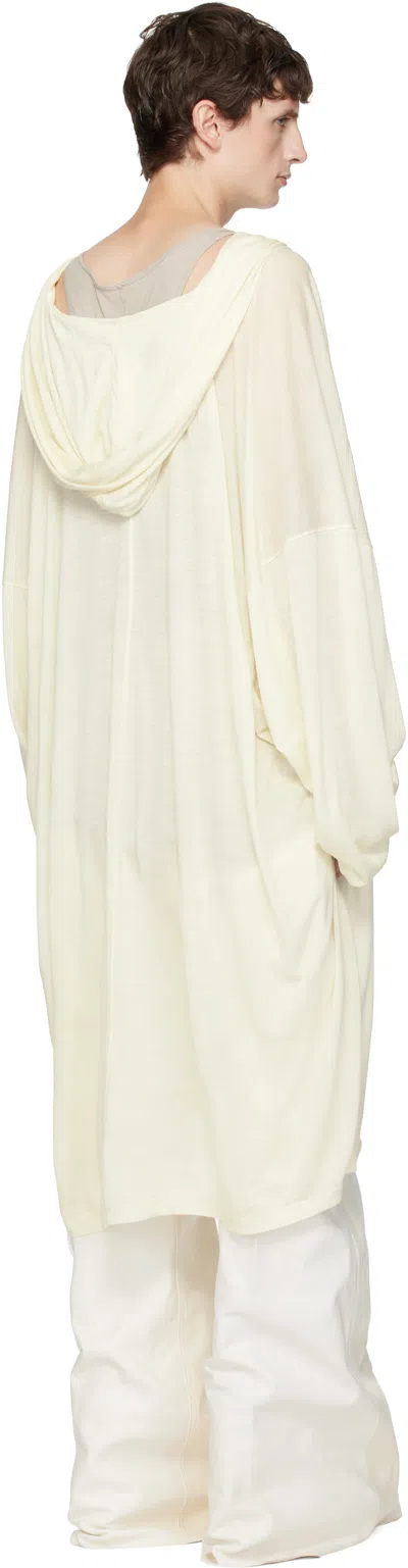 Rick Owens Off-white Concordians Ls Kaftan Knee Jacket In Neutral
