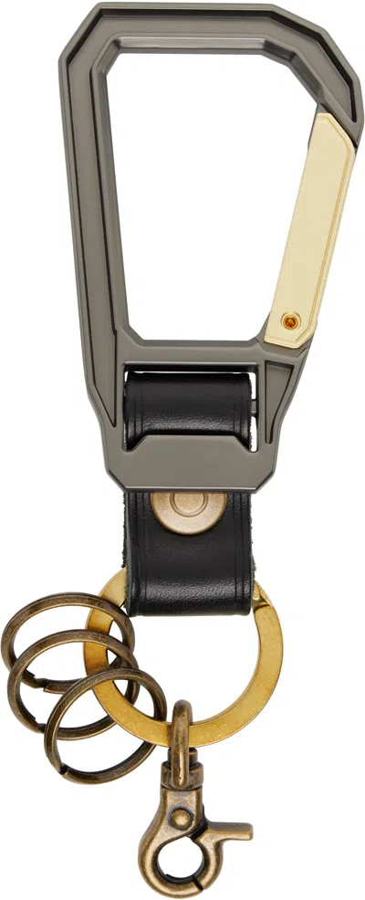 Master-piece Black Carabiner Keychain In Gray