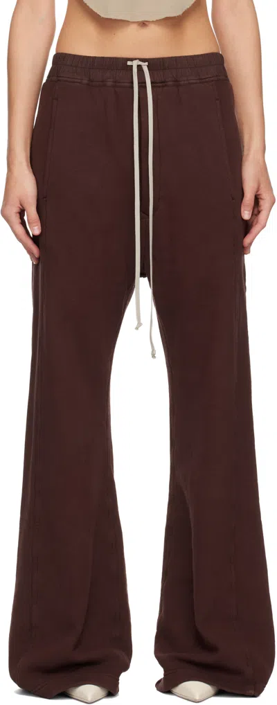 Rick Owens Drkshdw Burgundy Concordians Pusher Lounge Pants In Red