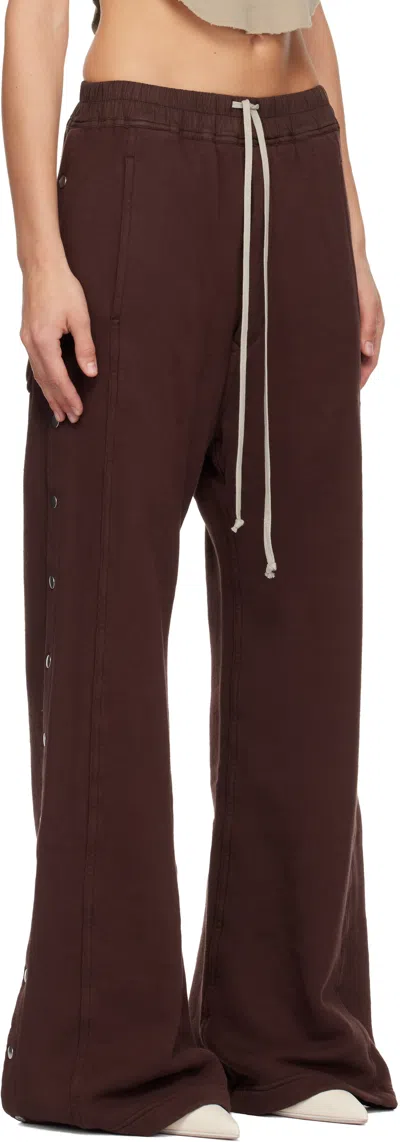 Rick Owens Drkshdw Burgundy Concordians Pusher Lounge Pants In Red