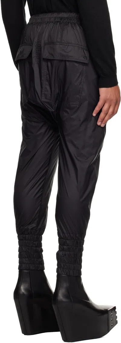 Rick Owens Black Concordians Drawstring Cuffed Trousers In Black