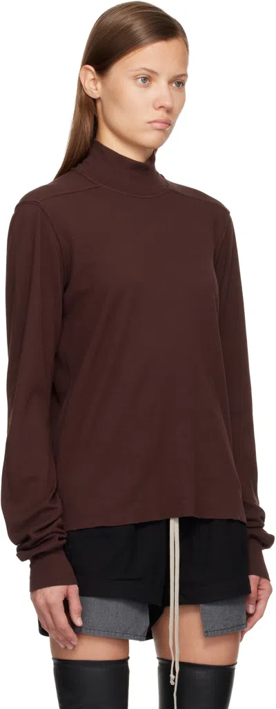 Rick Owens Drkshdw Burgundy Concordians Headon Dbl Turtleneck In Burgundy