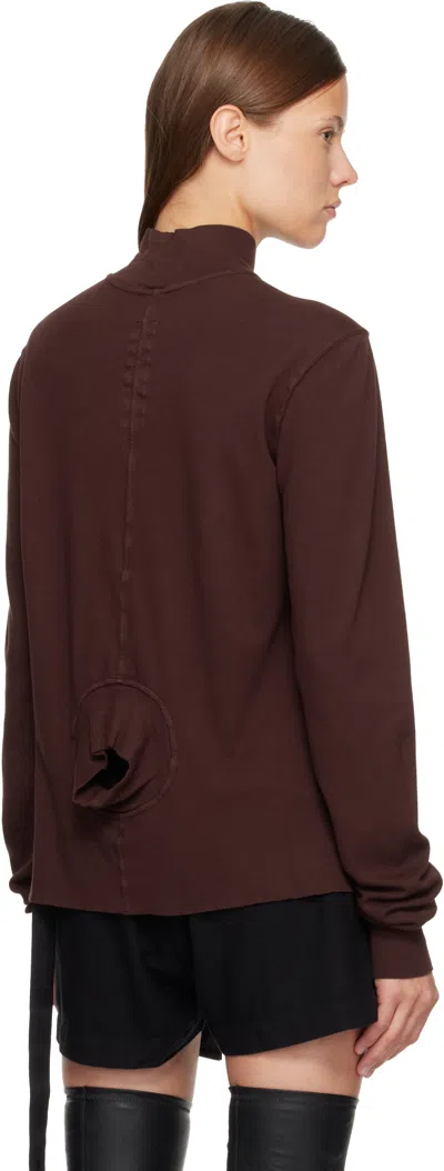Rick Owens Drkshdw Burgundy Concordians Headon Dbl Turtleneck In Burgundy