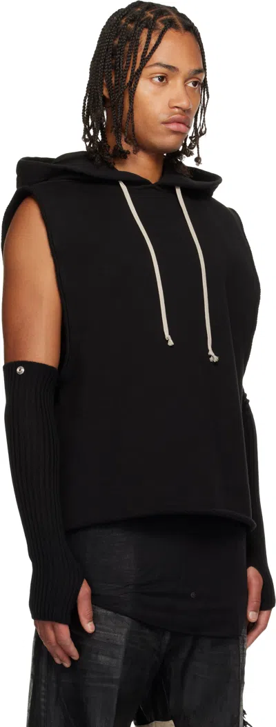 Rick Owens Concordians Runway Hooded Tank Top In Black