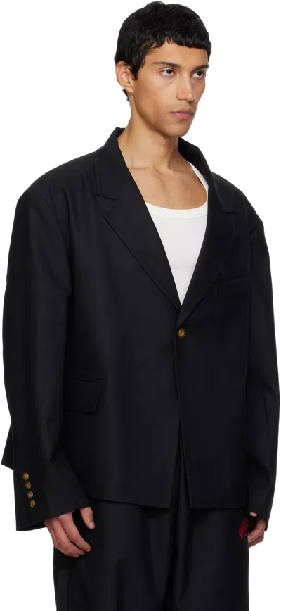 Willy Chavarria Black Box Cutter Blazer In Blue