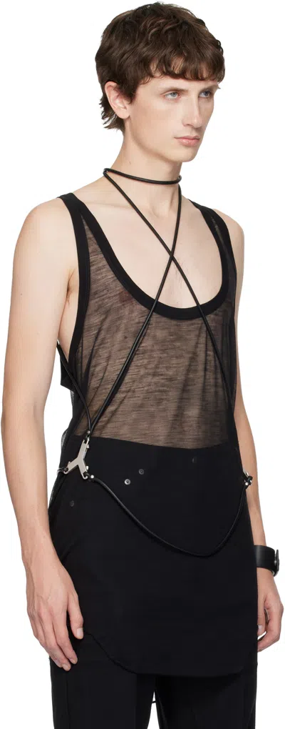 Rick Owens Black Concordians Cord Tank Top In Black