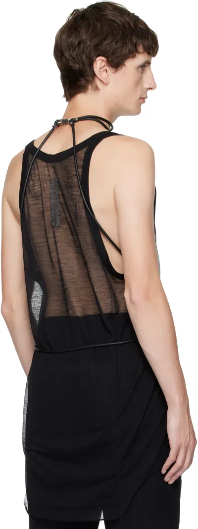 Rick Owens Black Concordians Cord Tank Top In Black