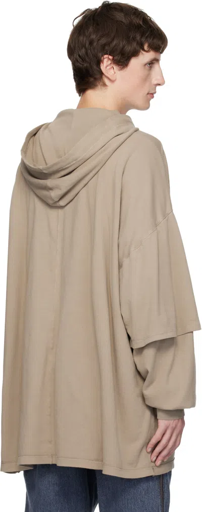 Rick Owens Drkshdw Taupe Concordians Tommu Hustler Hoodie In Brown