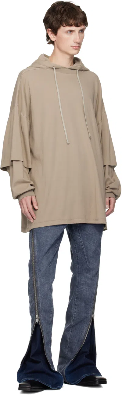 Rick Owens Drkshdw Taupe Concordians Tommu Hustler Hoodie In Brown